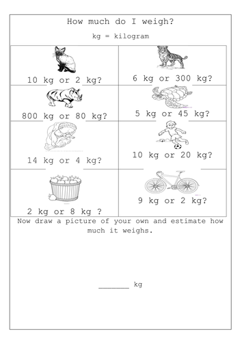 Grade 1 Mass, grams and kilograms | Teaching Resources