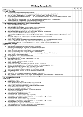 Biology and chemistry checklists