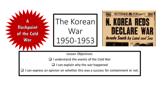 iGCSE History - Korean War Overview and tasks