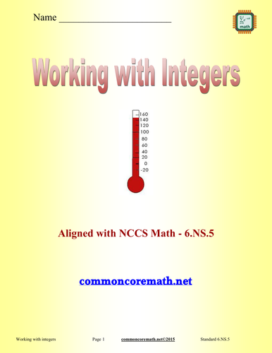 Working with Integers - 6.NS.5