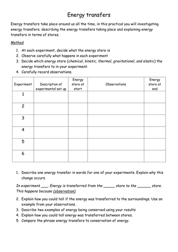 Energy Adds Up/Energy transformations - NEW KS3