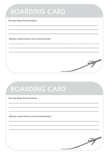 Landing Cards and Boarding Cards