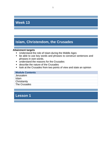 Islam, Christendom, the Crusades and the Holy Land
