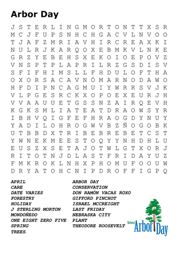 Arbor Day Word Search