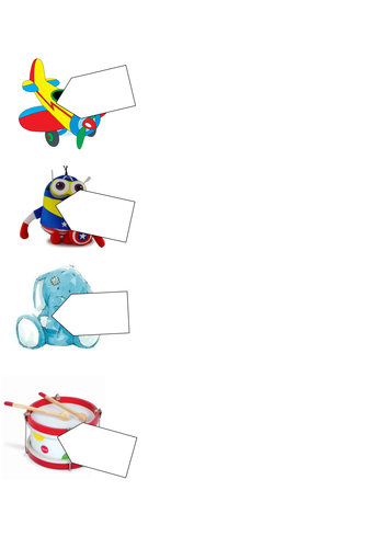 Toys with blank price tags 