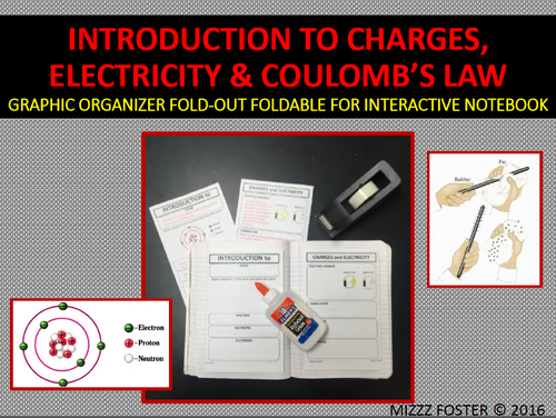 Introduction to Charges, Electricity and Coulomb's Law Graphic Organizer for Interactive Notebook