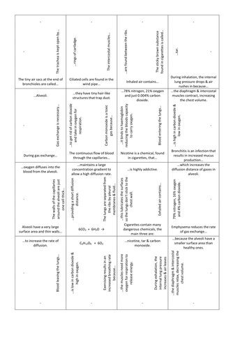 Gas exchange card-squares