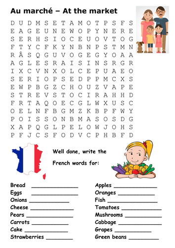 French Word Search pack for Juniors