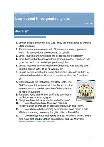 Judaism, Islam, Christianity