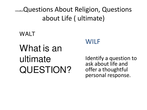 What is the Ultimate, ultimate question????