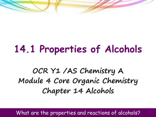 NEW OCR A Level Chemistry - Alcohols, Halogenoalkanes and Analysis