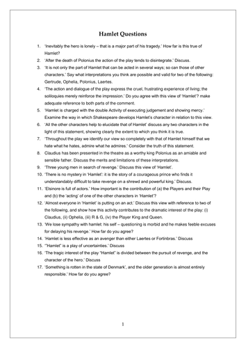 Top 20 Hamlet Essay Topics and Questions - Bestessay4u