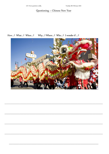 Chinese New Year - Reading Behaviour - Questioning