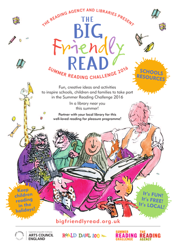 The Big Friendly Read, Summer Reading Challenge 2016 . Celebrating Roald Dahl 100