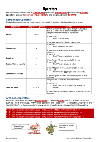 Computer Science: A Brief Guide to Operators