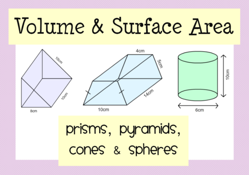 Volume & Surface Area: Prisms, Pyramids, Cones & Spheres