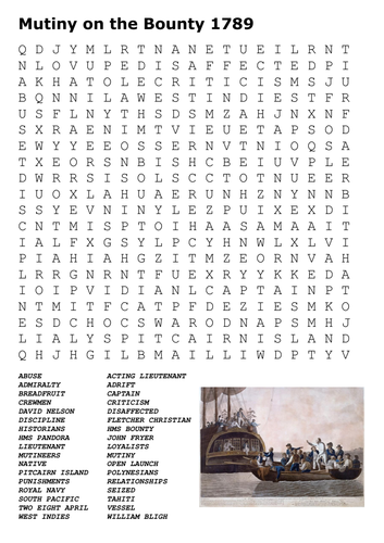 Mutiny on the Bounty Word Search