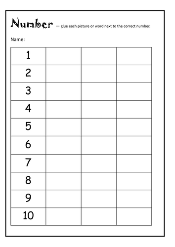 Matching Numbers and Symbols - Subitising