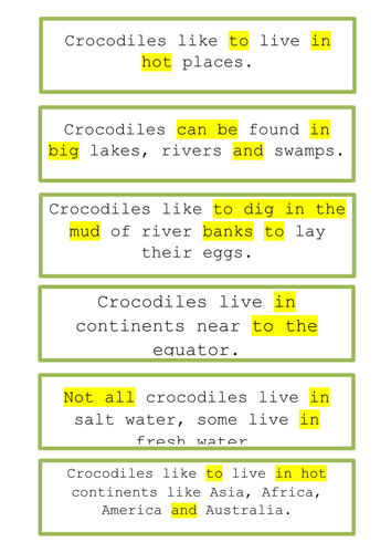 Phase 2 - 5 Crocodile True and False Statements