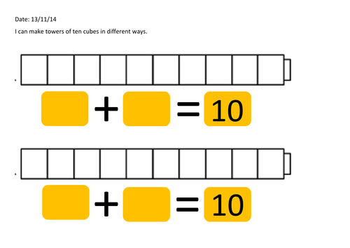 Making Towers of 10 - Counting and Addition