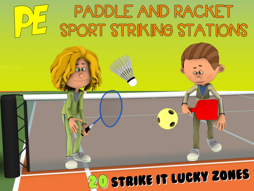 PE Paddle and Racket Sport Stations- 20 "Strike it Lucky" Zones