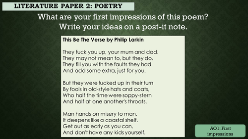 AQA New Spec POETRY POWER AND CONFLICT 