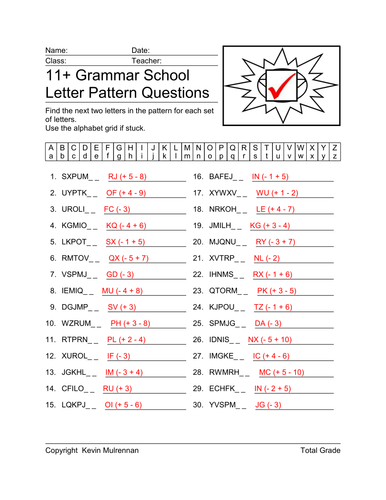 11 verbal reasoning questions letter patterns vol 2