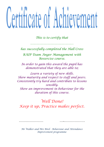 anger management completion certificate