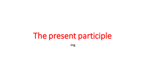 The present participle in French