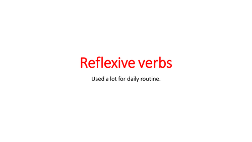 Reflexive verbs in French