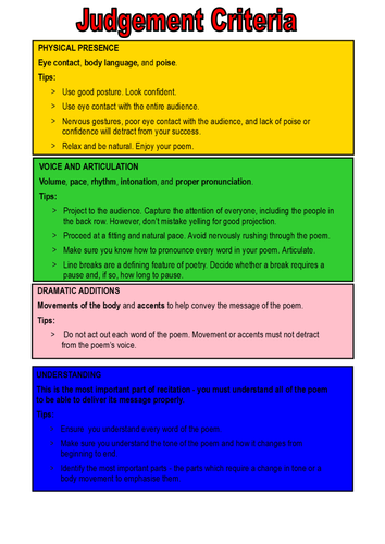 LastingLiteracyLessons - Poetry Recitation Using The Correct Tone, Intonation, Volume and Effect ...