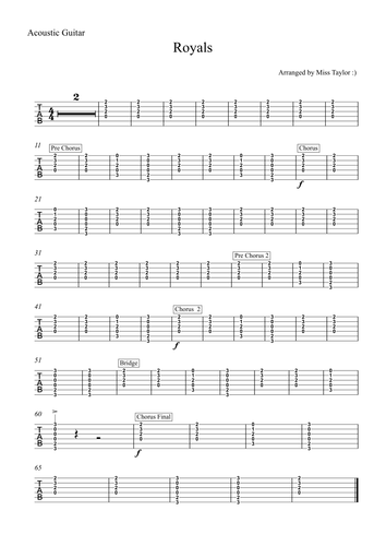 Lorde Royals- Arrangement for school band 
