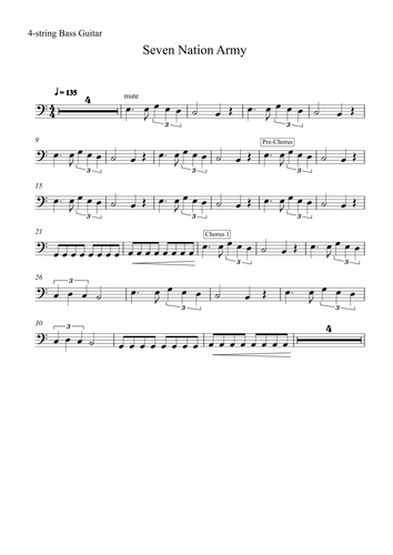 Seven Nation Army Guitar Notes