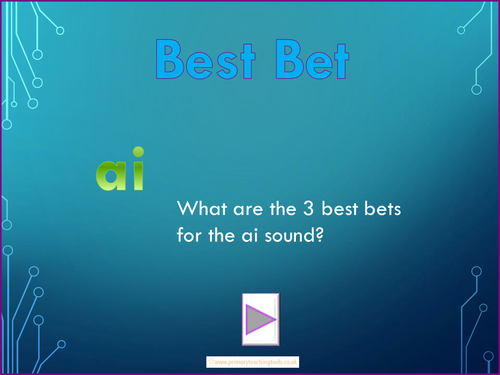 Best Bet powerpoint for the alternative spellings of the ai sound.
