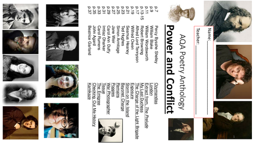 AQA GCSE Poetry Anthology Power and Conflict - student version