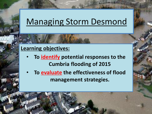 AQA new spec Geography GCSE, UK Weather, Responding to Storm Desmond 2015 