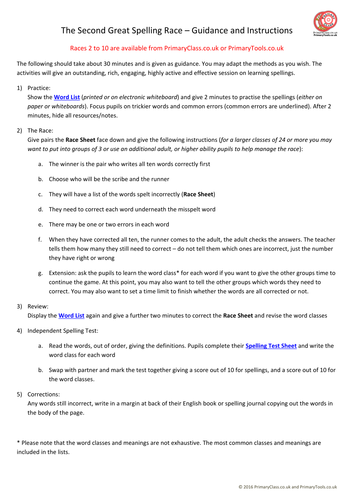 The Second Great Spelling Race