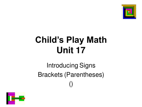 Child's Play Maths Video Tutorials Units 17 - 20