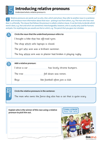 Relative pronouns worksheets pdf image