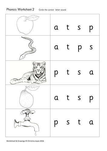 Phonics Picture Match 2: S A T P by BeeMistress - Teaching Resources - Tes