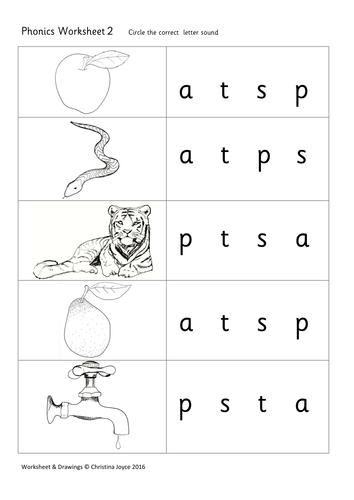 Phonics Picture Match 2: S A T P 