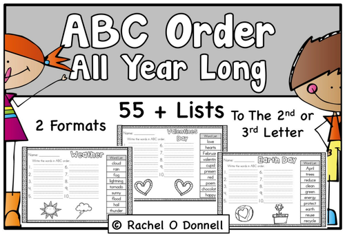 ABC Order Year Long - 2nd Letter
