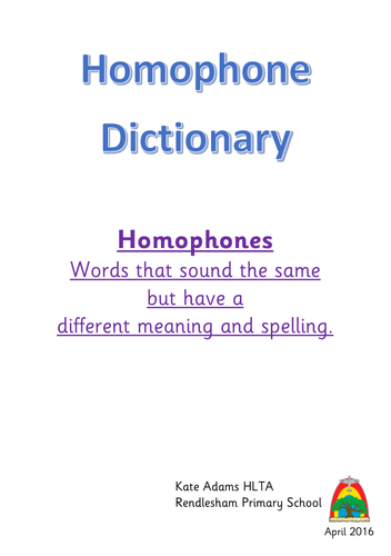 Homophone Dictionary