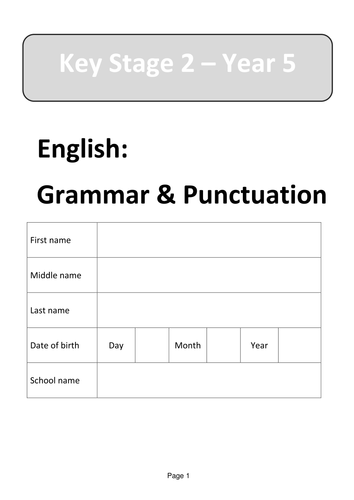 Year 5 SPaG Assessment by waywelly - Teaching Resources - Tes