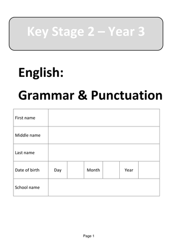 Year 3 SPaG Test