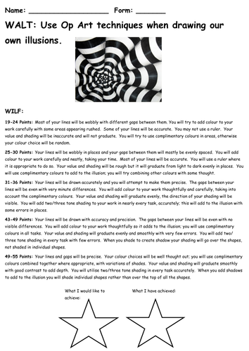 Year 9 Optical Illusion Art Booklet