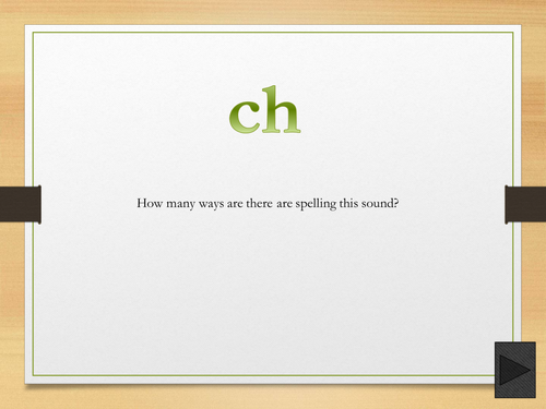 powerpoint presentation teaching the alternative spellings of ch