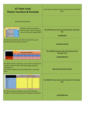 Flashcards for Microsoft Excel