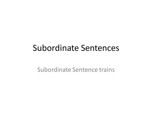Subordination Trains Ks1