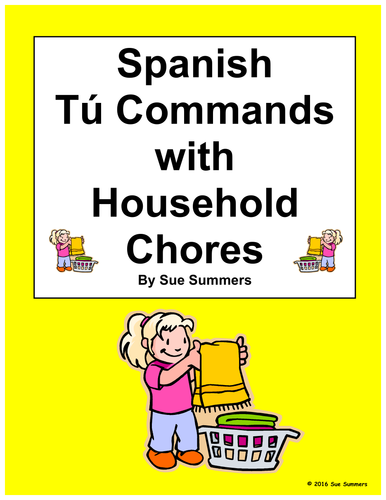 Spanish Commands: 18 Informal Tú Commands with Household Chores 